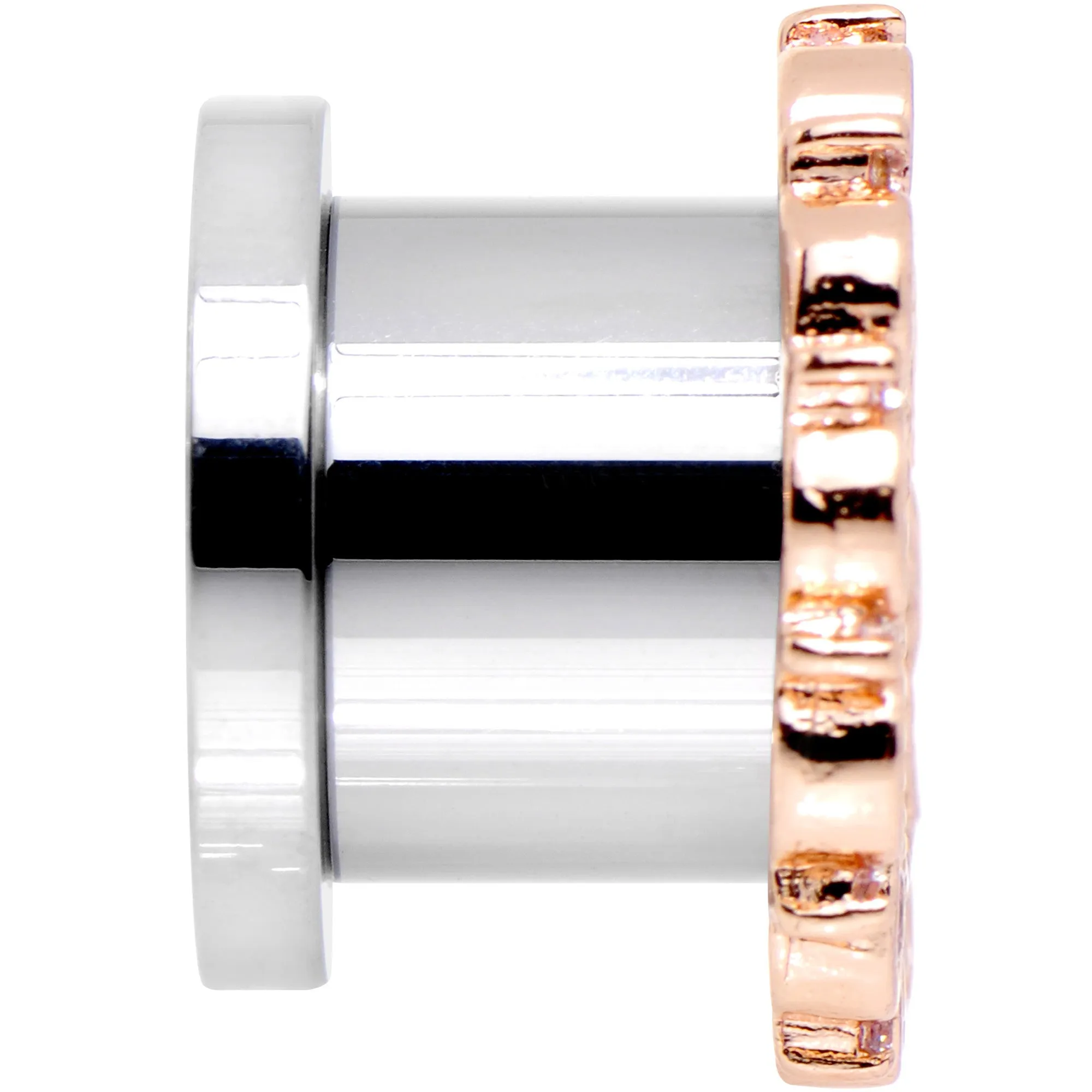 00 Gauge Clear Gem Flowering Frame Screw Fit Tunnel Plug Set