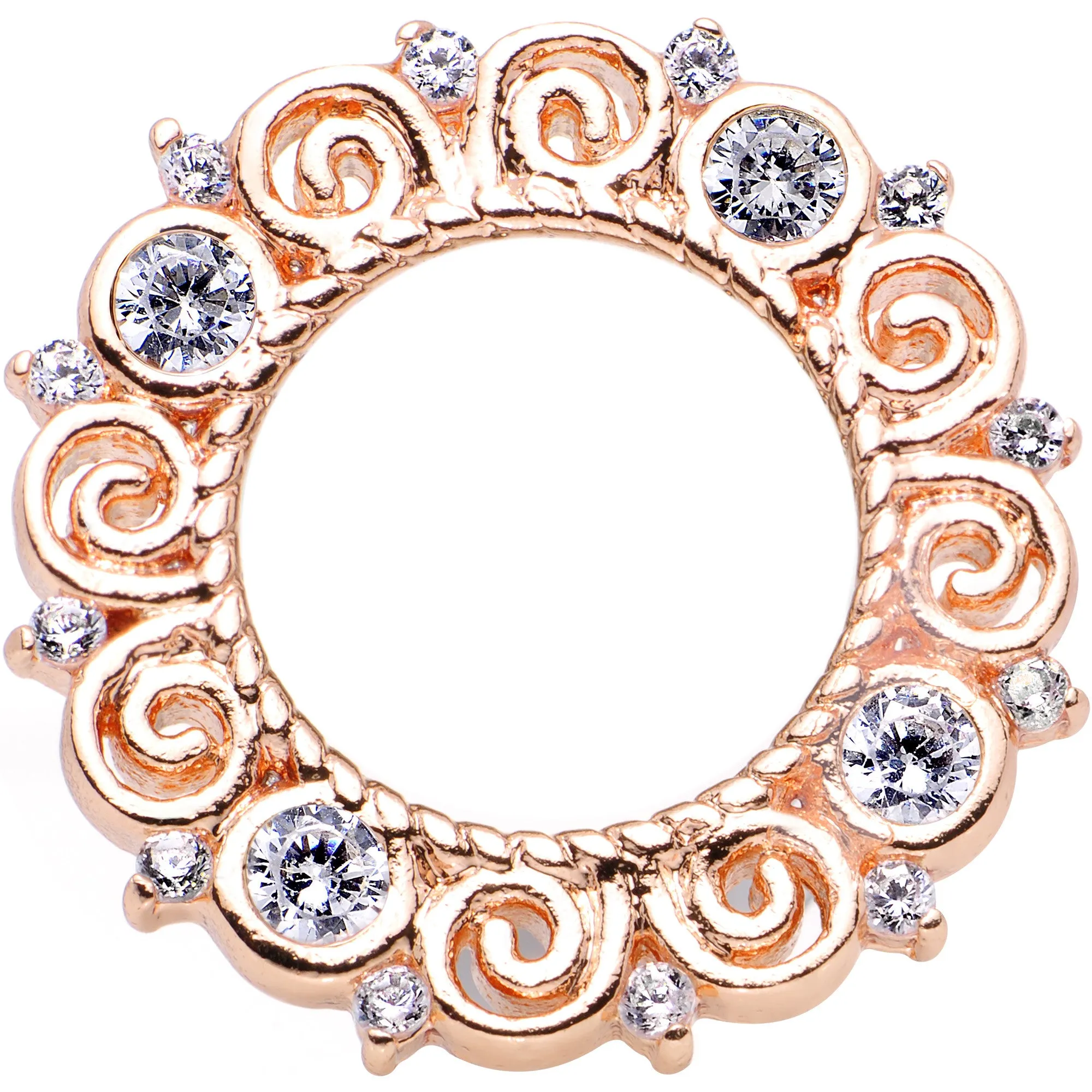 00 Gauge Clear Gem Flowering Frame Screw Fit Tunnel Plug Set