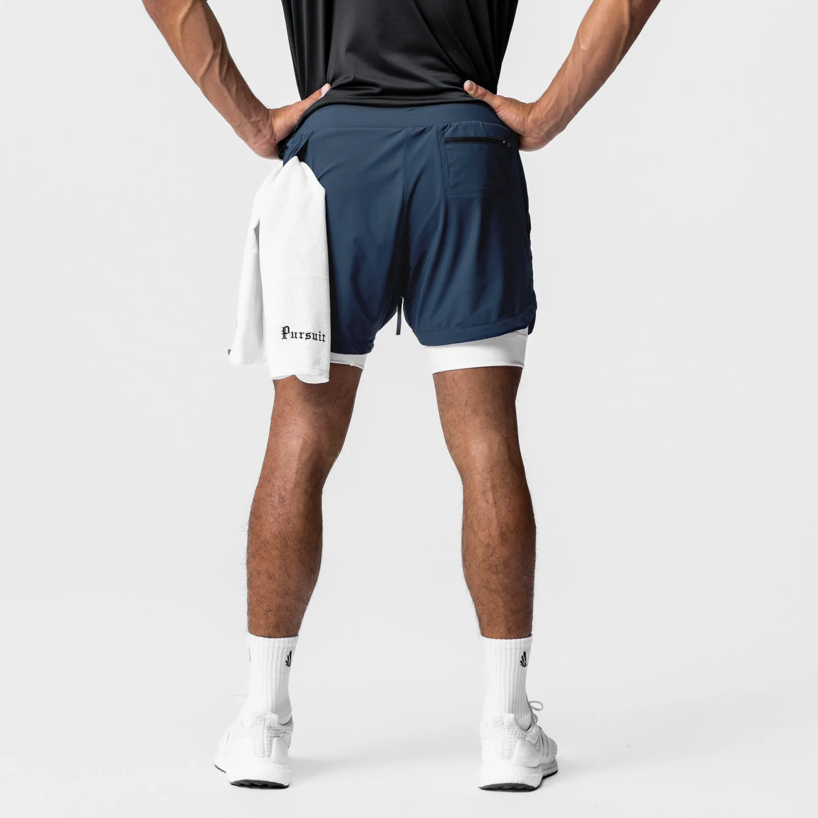 0622. TETRA-LITE™ 5" Liner Short - Navy/White