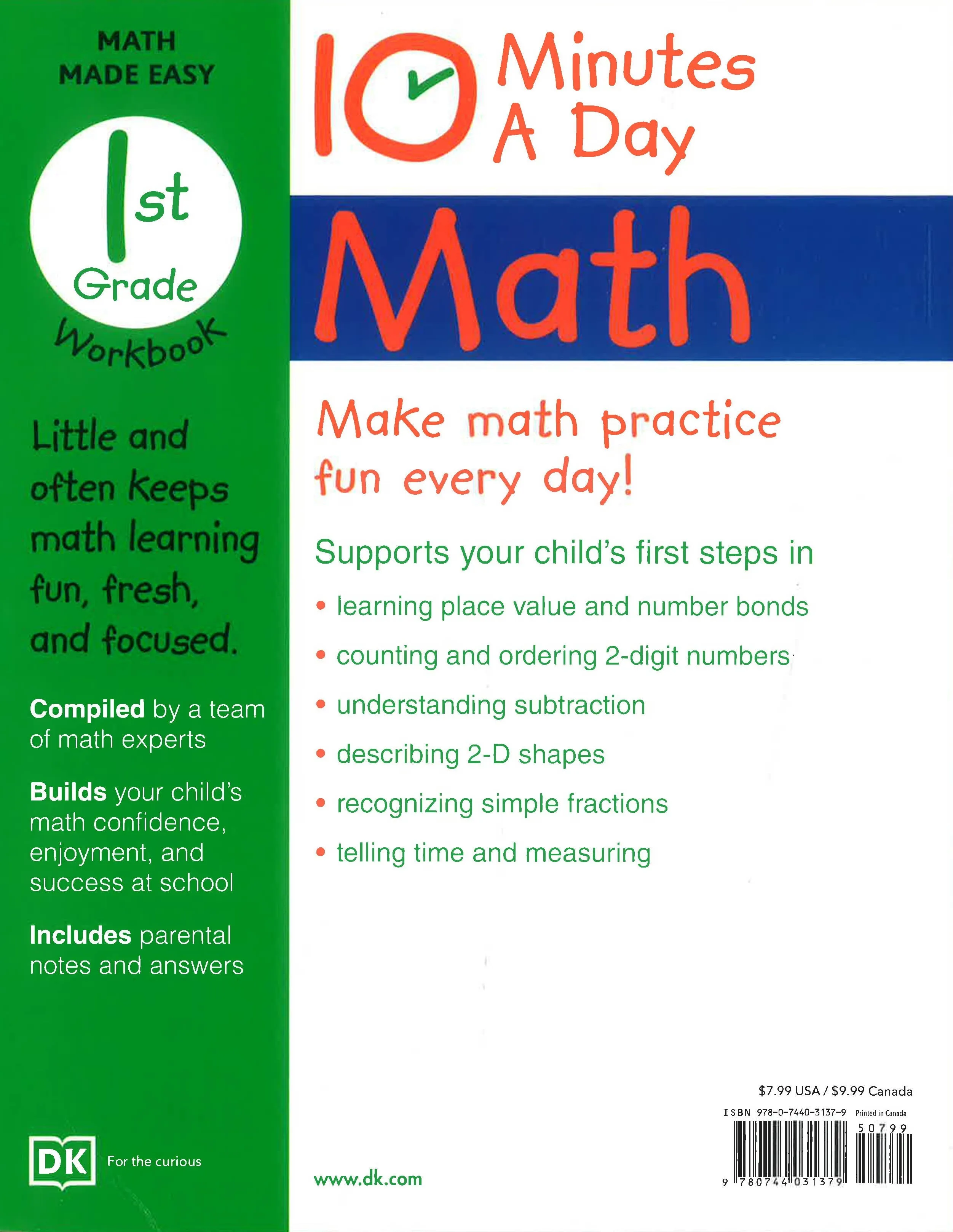 10 Minutes A Day Math, 1st Grade