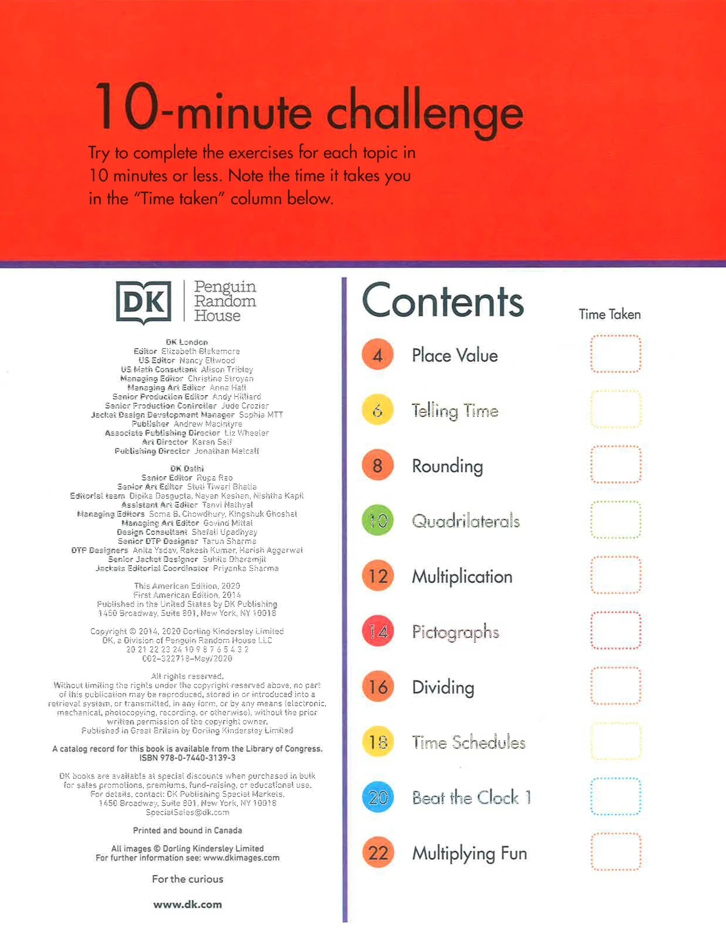 10 Minutes A Day Math, 3rd Grade