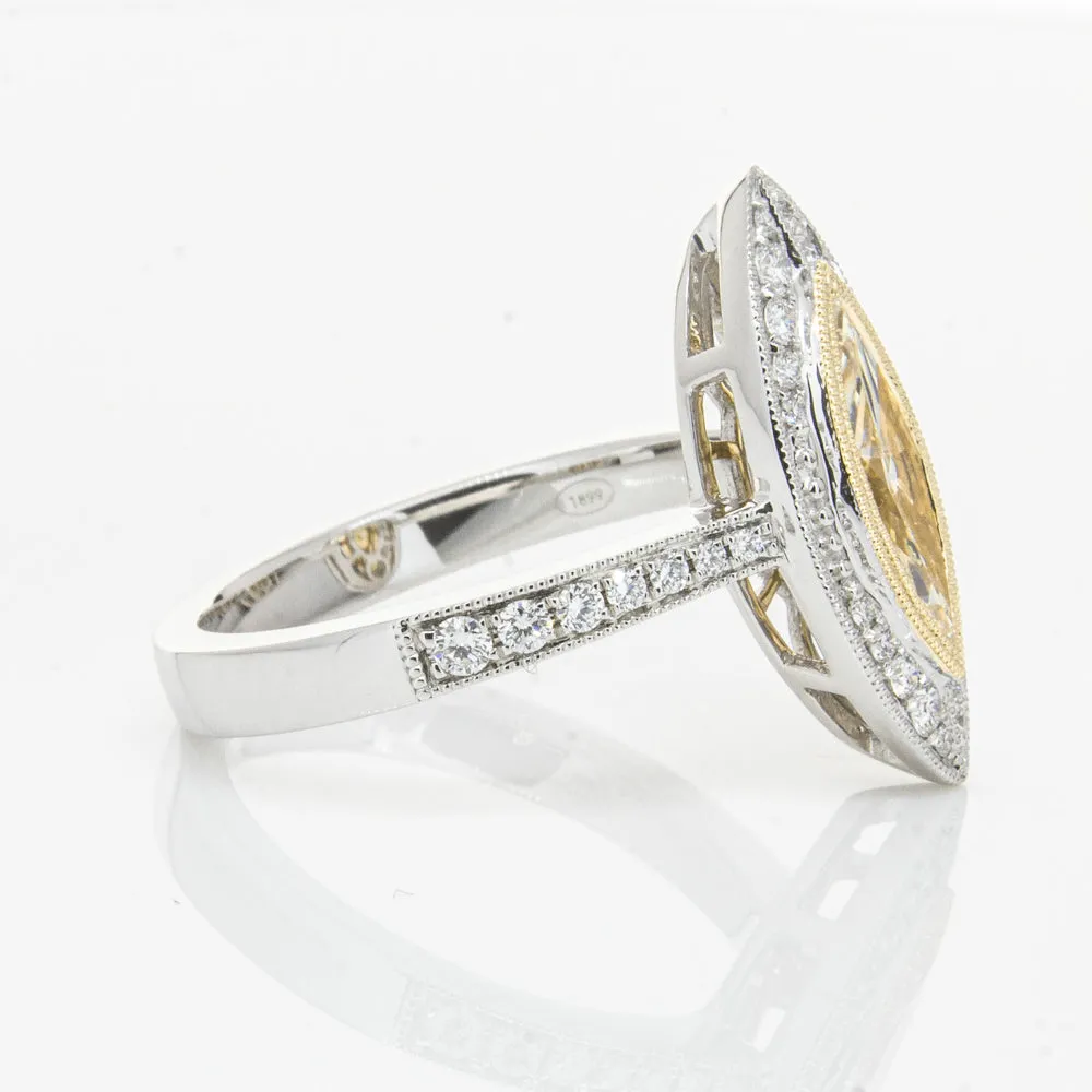 18ct White & Yellow Gold Yellow Diamond Ring