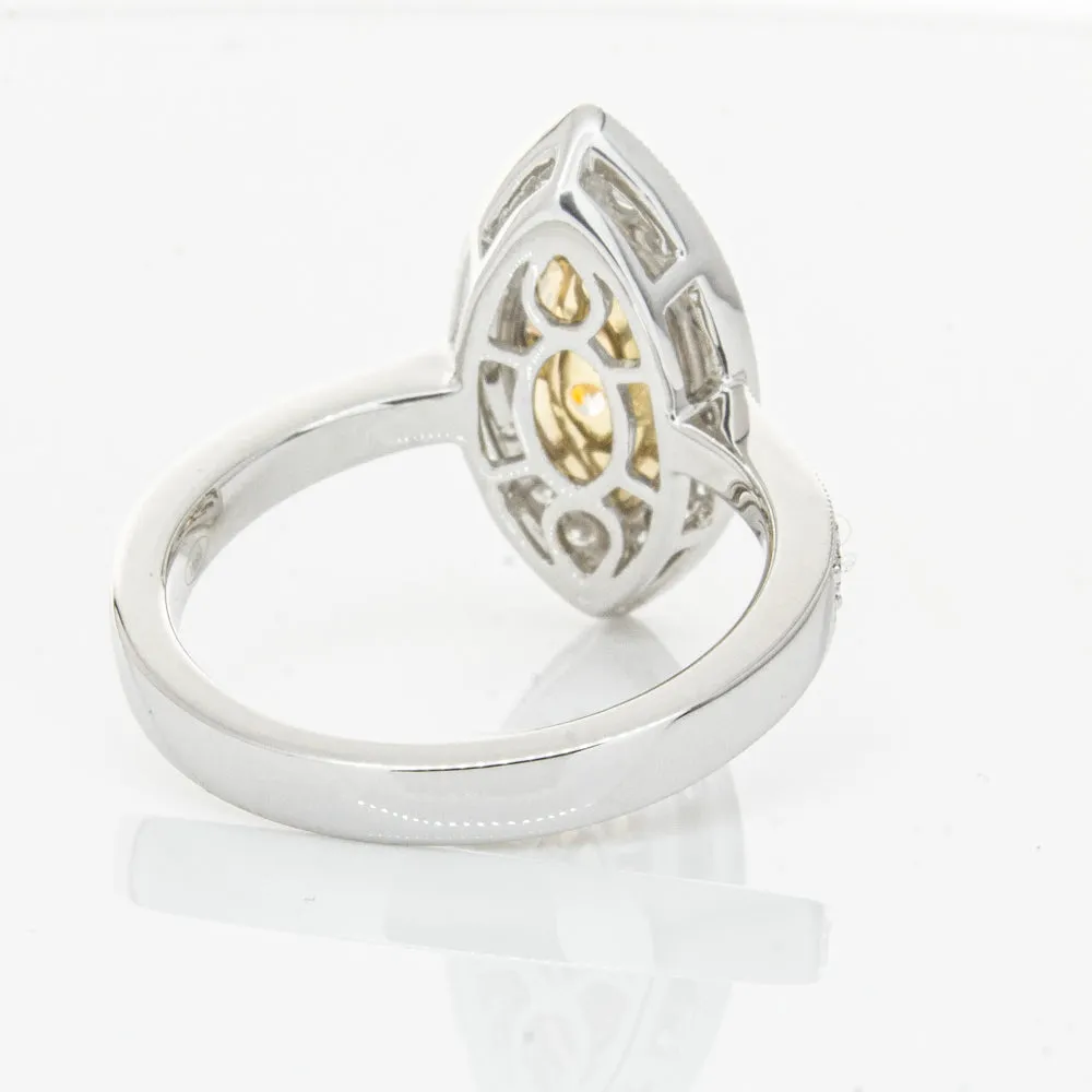 18ct White & Yellow Gold Yellow Diamond Ring