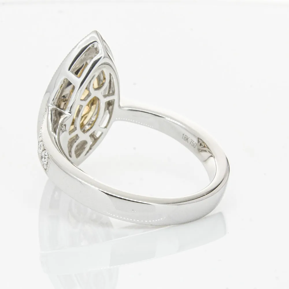 18ct White & Yellow Gold Yellow Diamond Ring