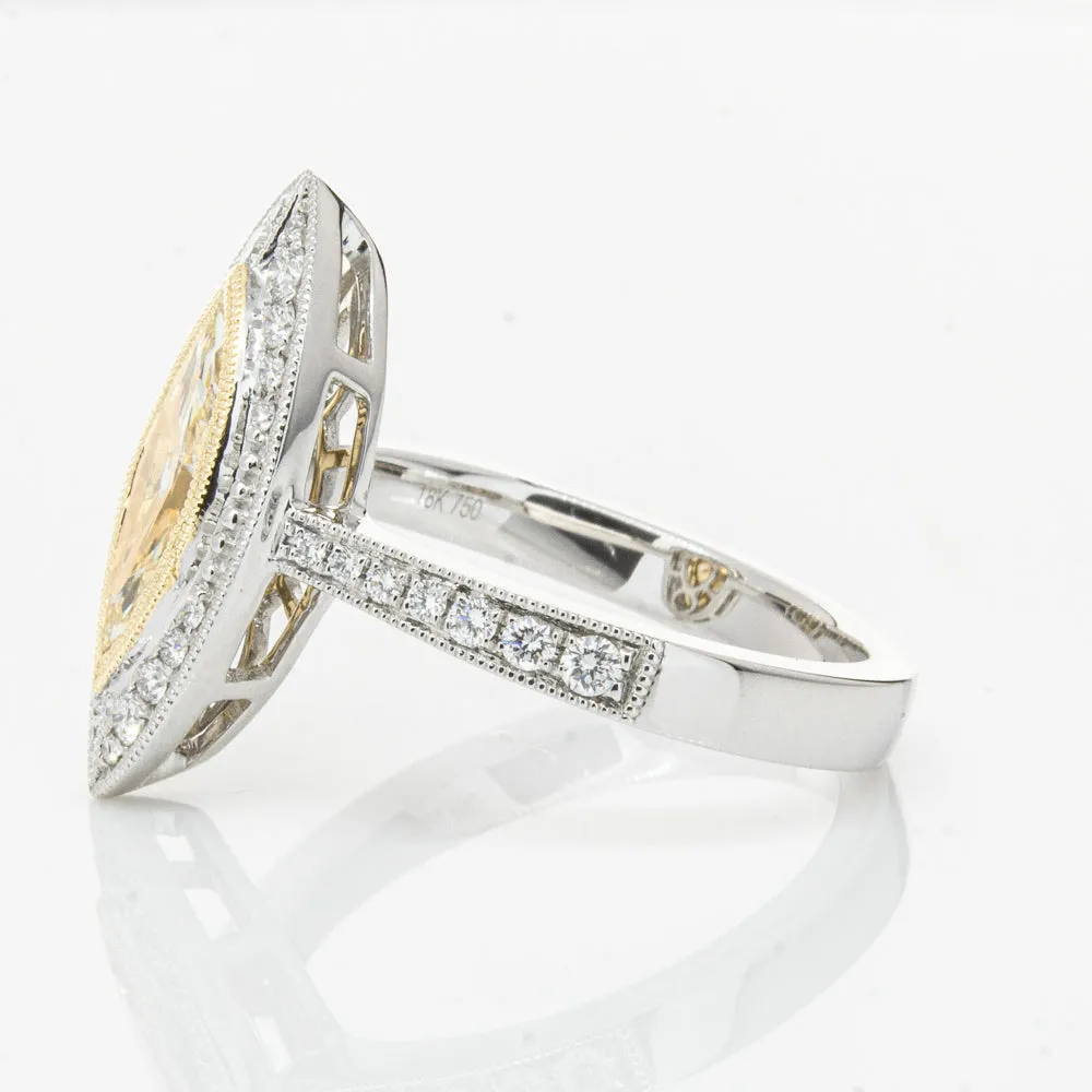 18ct White & Yellow Gold Yellow Diamond Ring