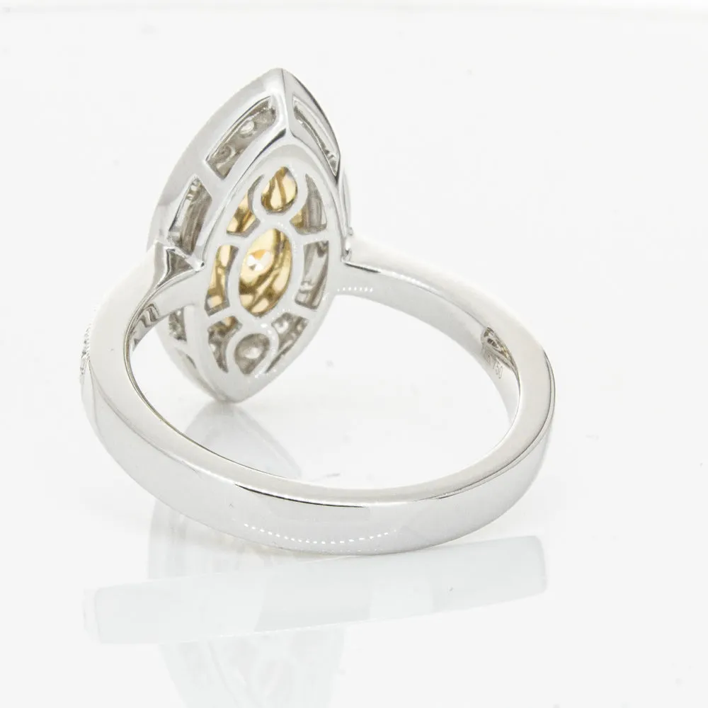 18ct White & Yellow Gold Yellow Diamond Ring