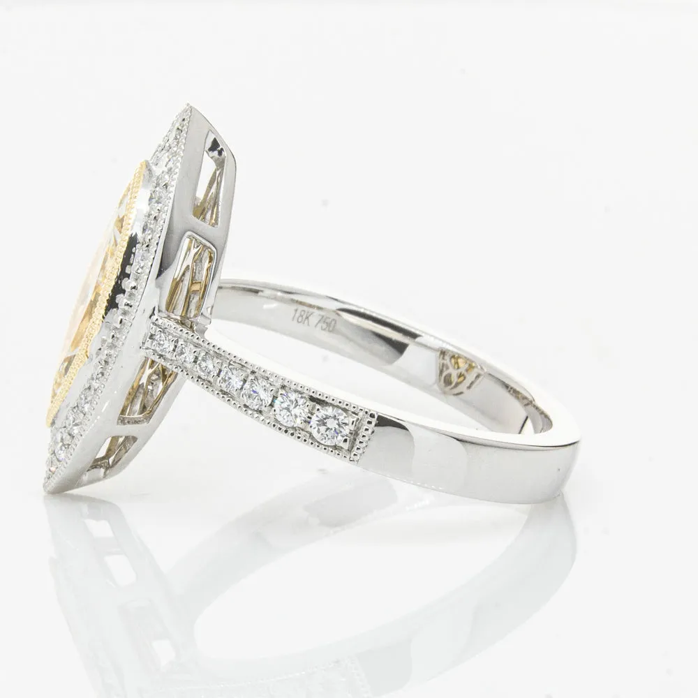 18ct White & Yellow Gold Yellow Diamond Ring