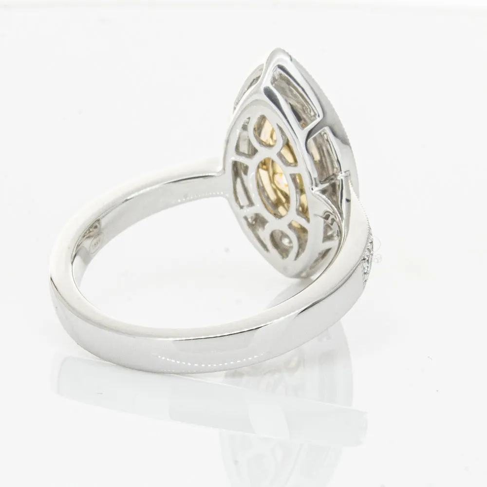 18ct White & Yellow Gold Yellow Diamond Ring