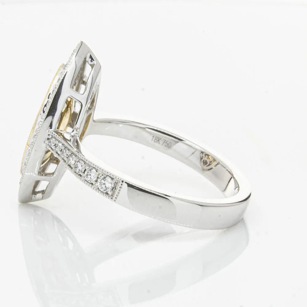 18ct White & Yellow Gold Yellow Diamond Ring