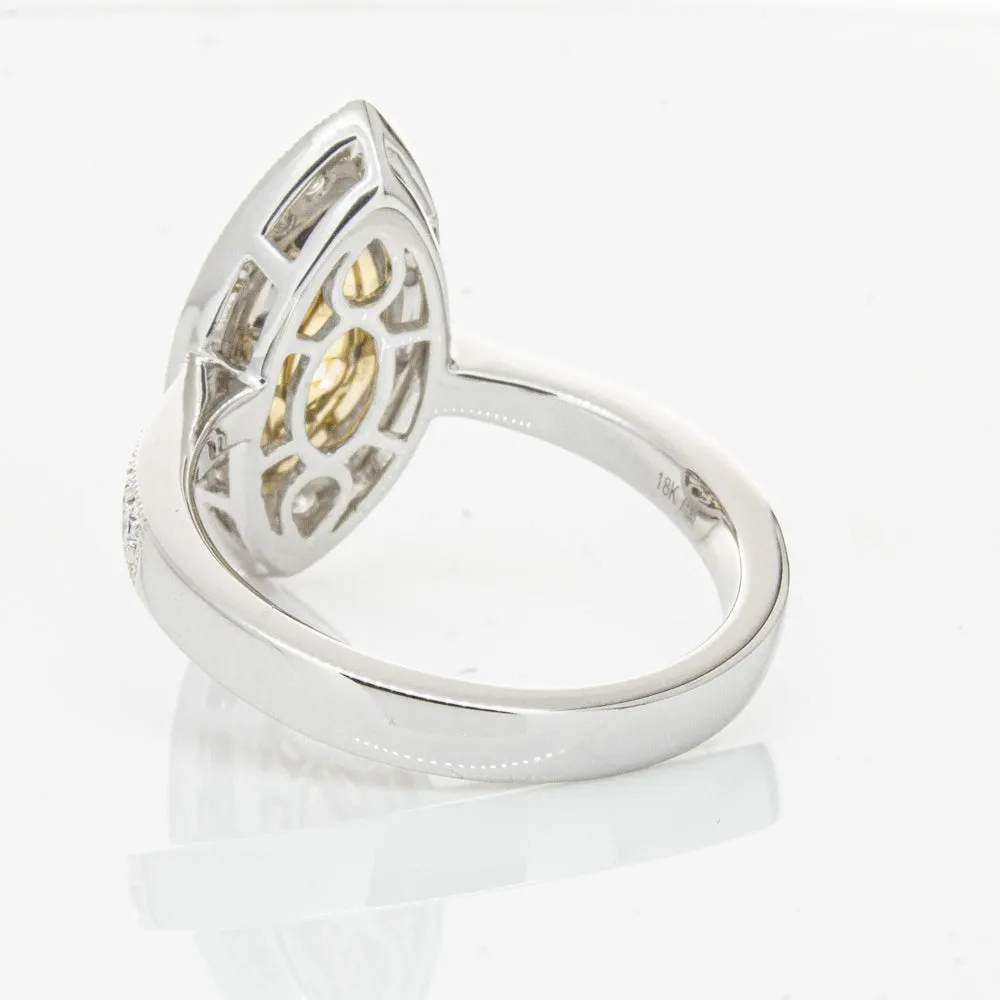 18ct White & Yellow Gold Yellow Diamond Ring