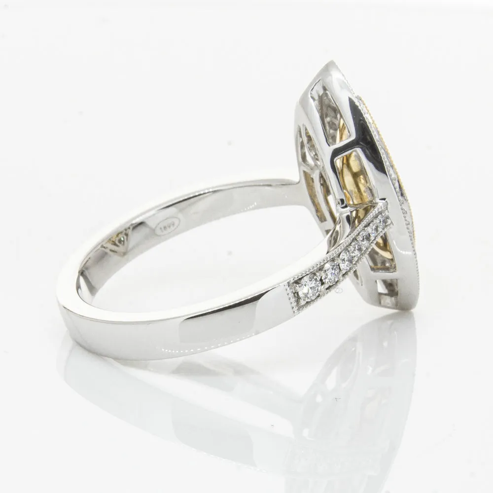 18ct White & Yellow Gold Yellow Diamond Ring