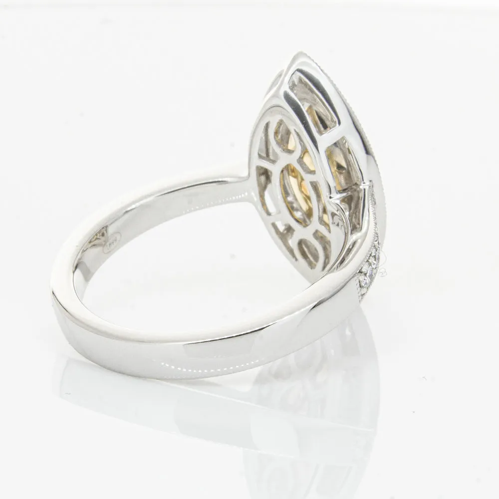 18ct White & Yellow Gold Yellow Diamond Ring