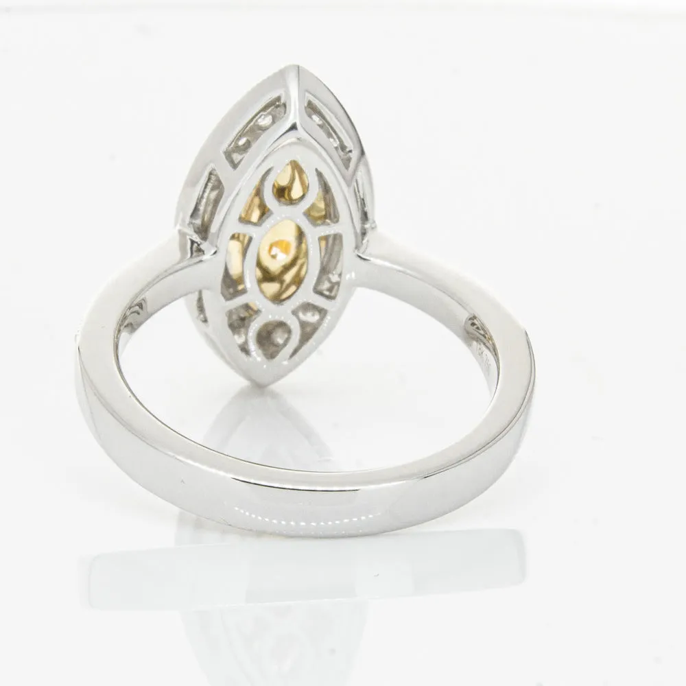 18ct White & Yellow Gold Yellow Diamond Ring