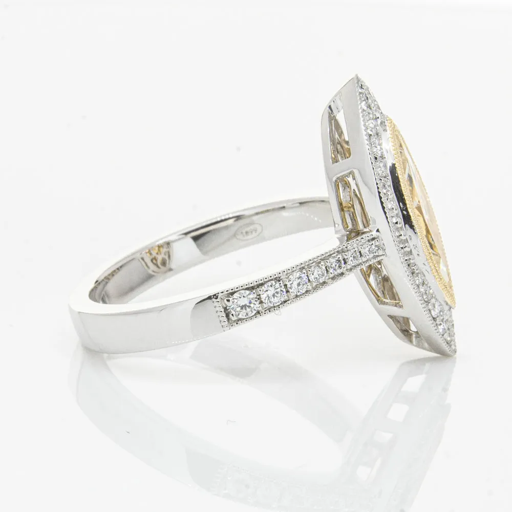 18ct White & Yellow Gold Yellow Diamond Ring