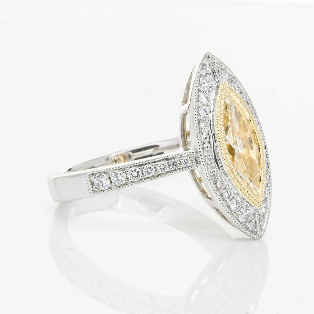 18ct White & Yellow Gold Yellow Diamond Ring