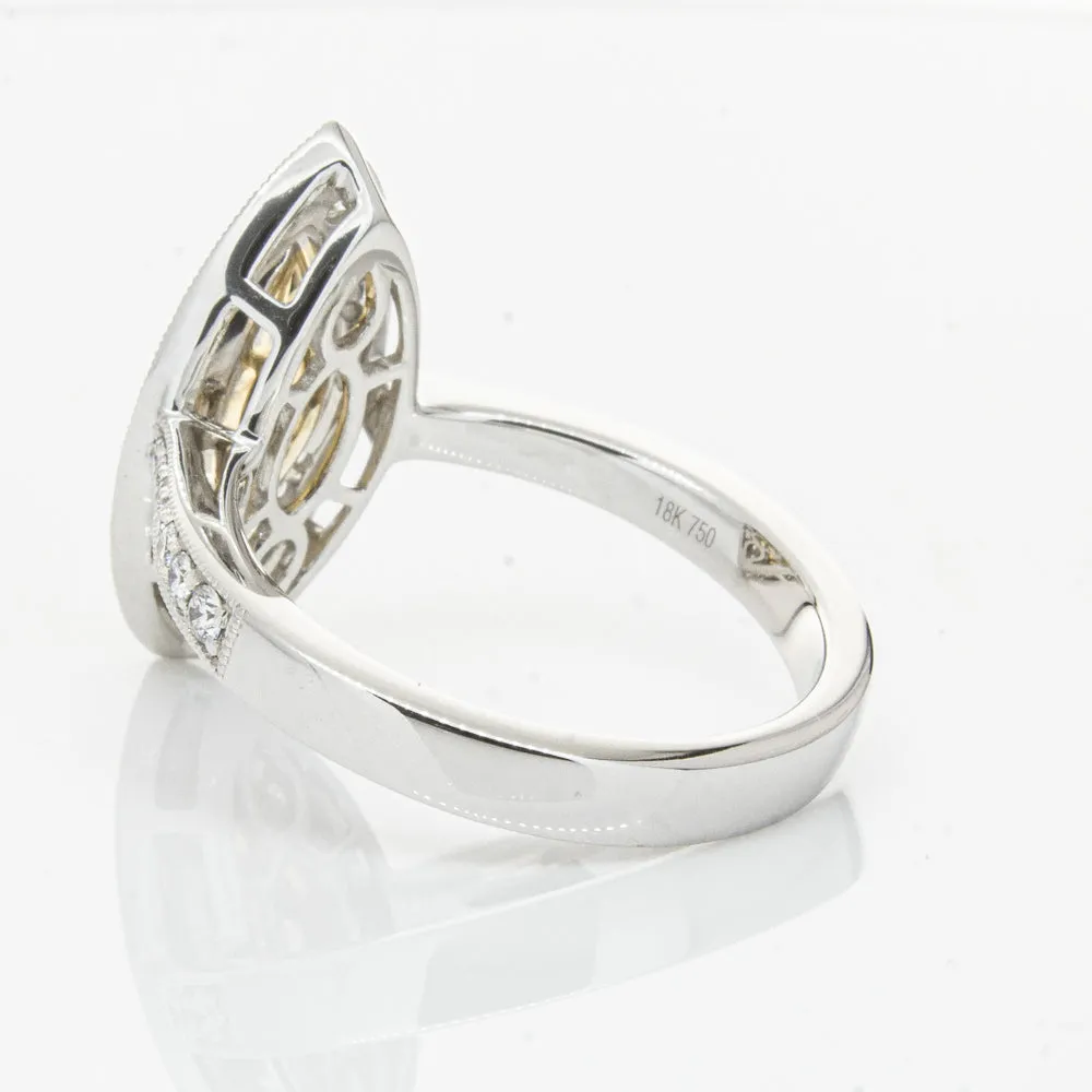 18ct White & Yellow Gold Yellow Diamond Ring