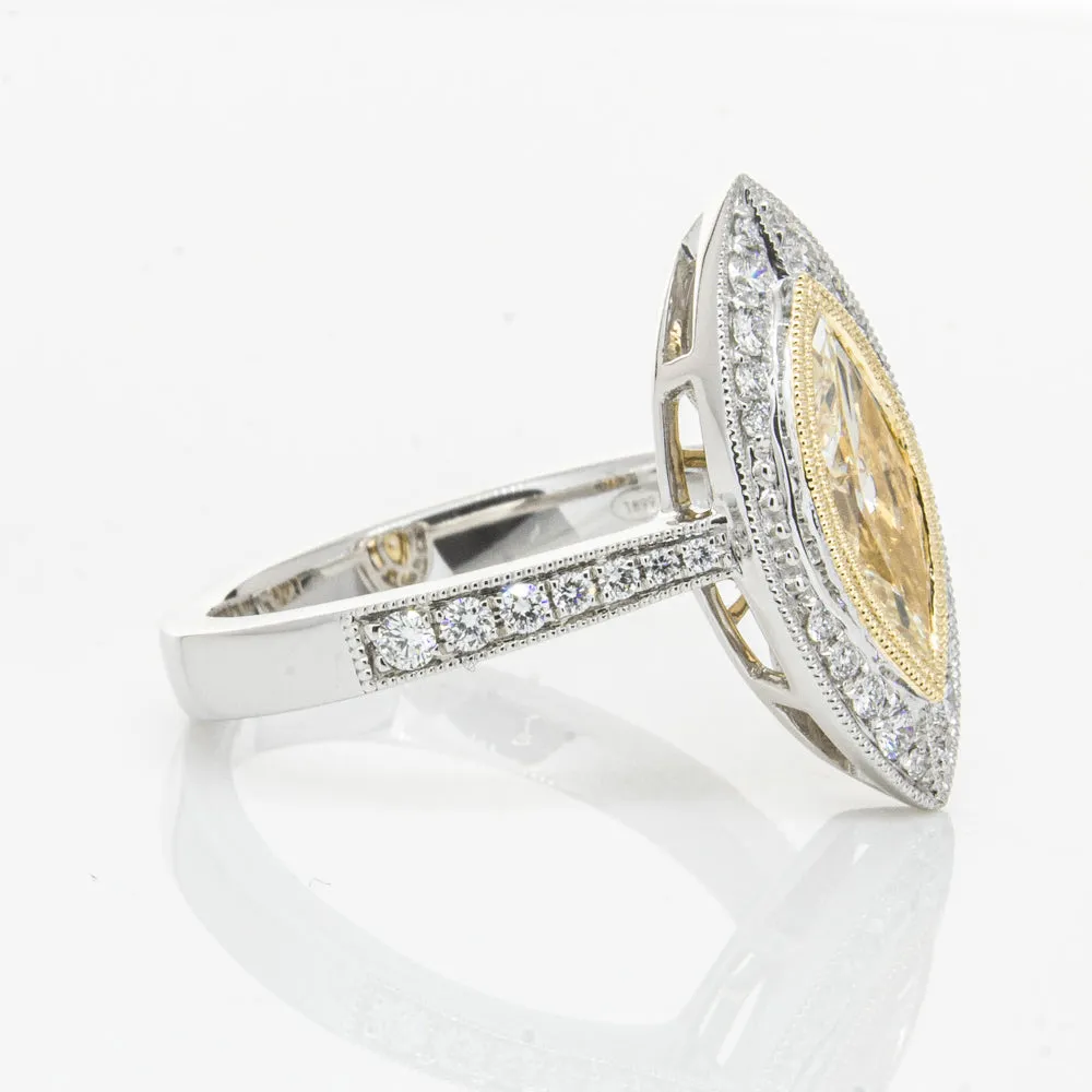 18ct White & Yellow Gold Yellow Diamond Ring