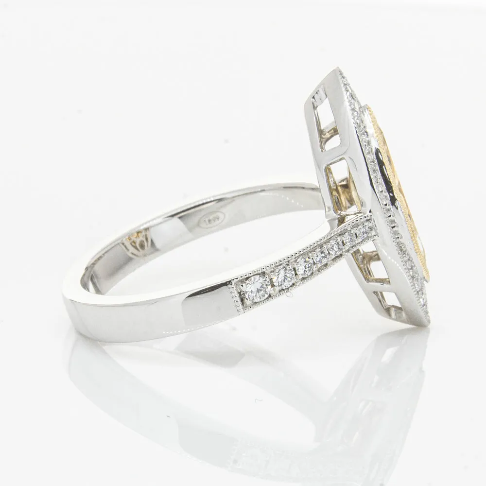 18ct White & Yellow Gold Yellow Diamond Ring