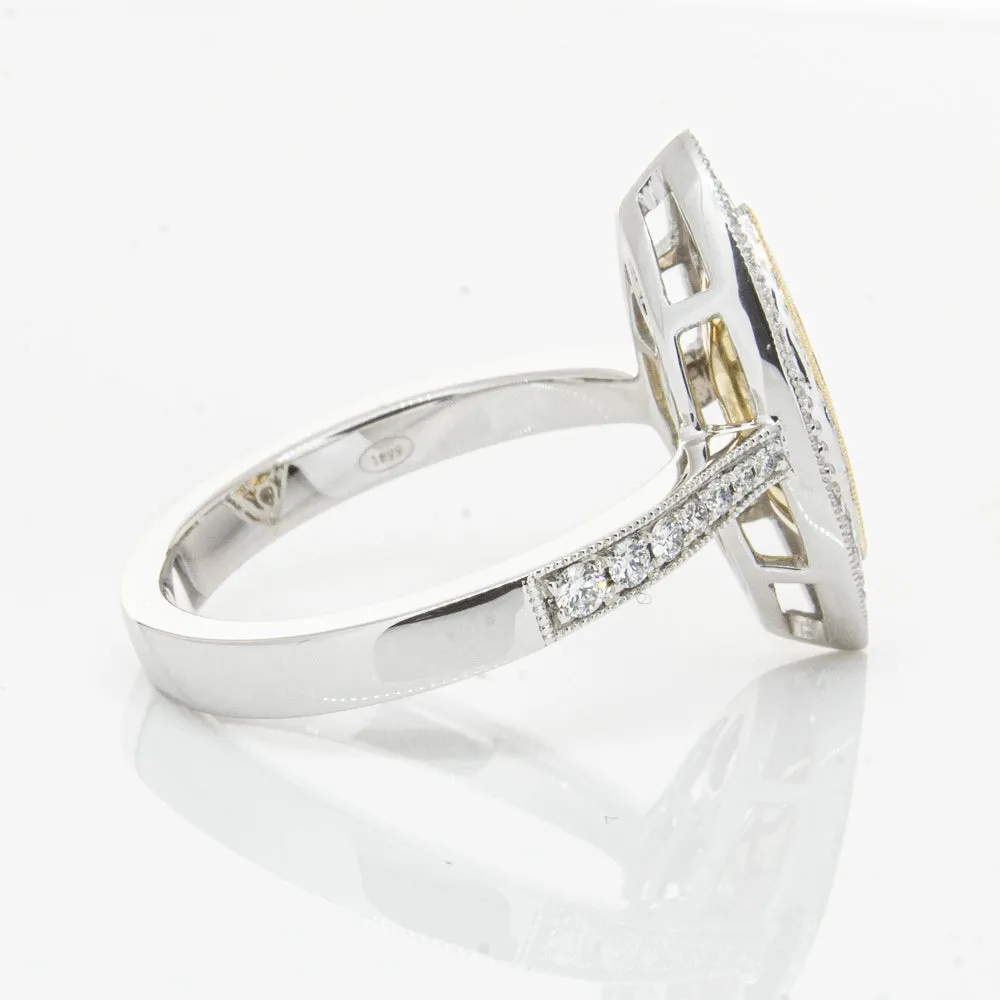 18ct White & Yellow Gold Yellow Diamond Ring