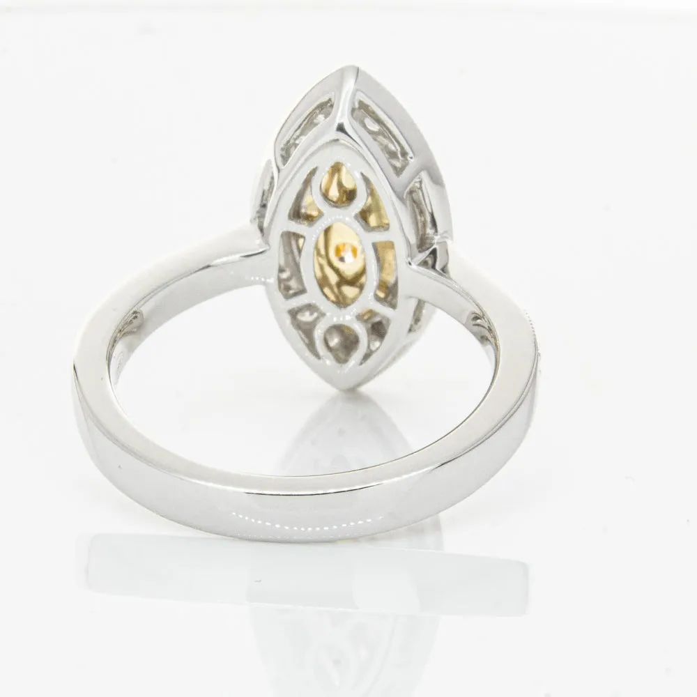 18ct White & Yellow Gold Yellow Diamond Ring