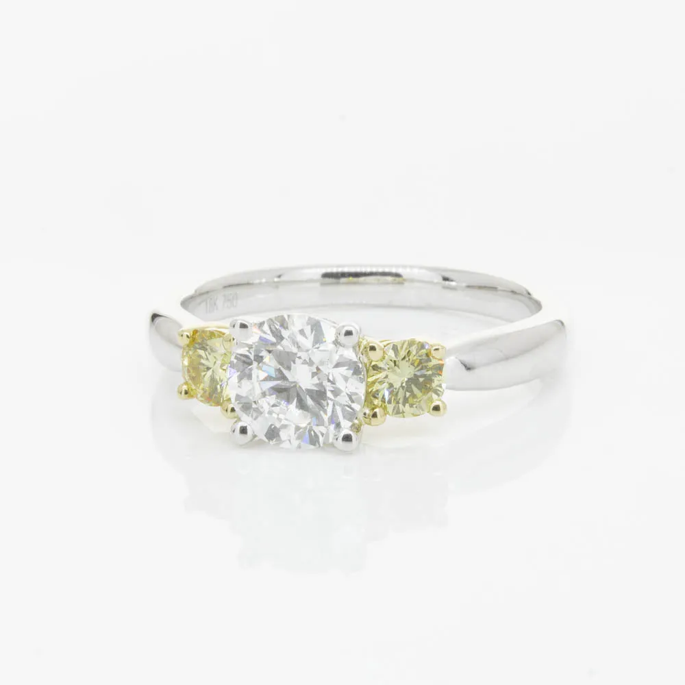 18ct White Gold 1.01ct Diamond Three Stone Ring