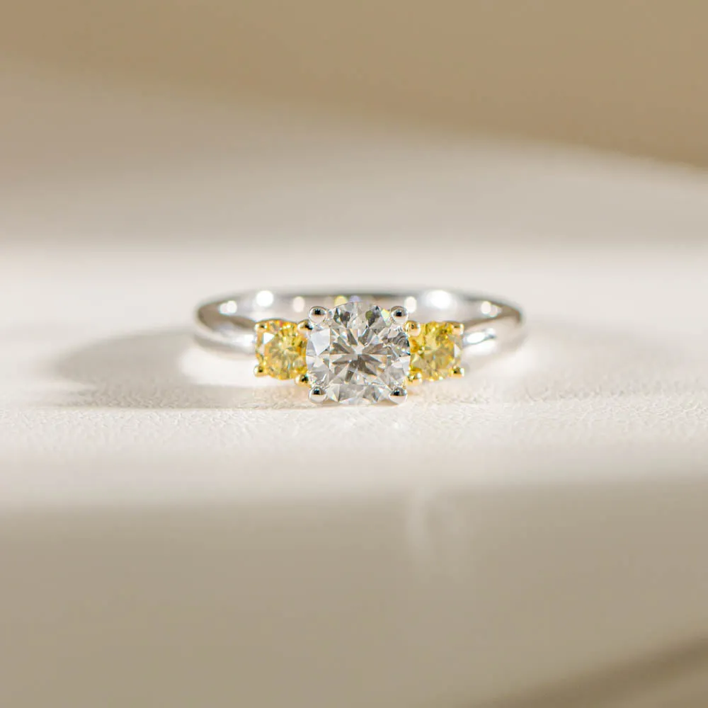 18ct White Gold 1.01ct Diamond Three Stone Ring