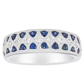 18ct White Gold .62ct Sapphire & Diamond Honour Band 18ct White Gold .62ct Sapphire & Diamond Honour Band