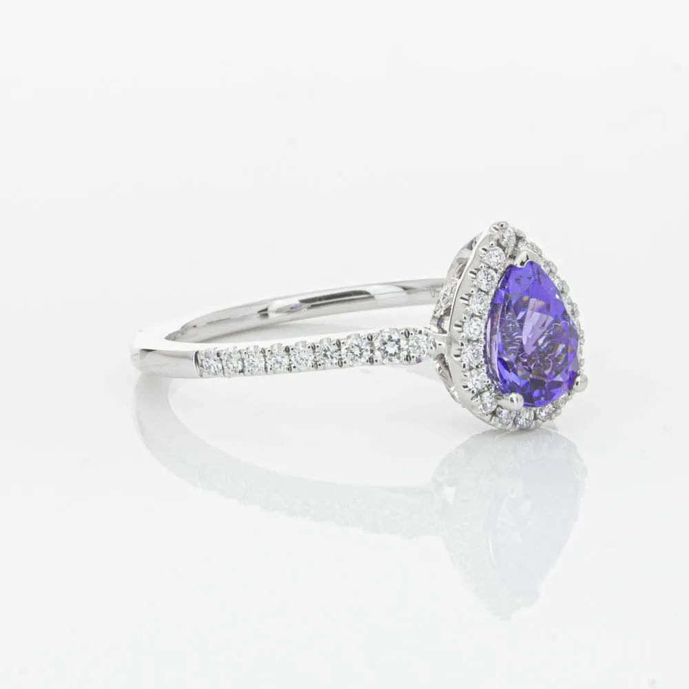18ct White Gold .92ct Tanzanite & Diamond Mini Sierra Ring