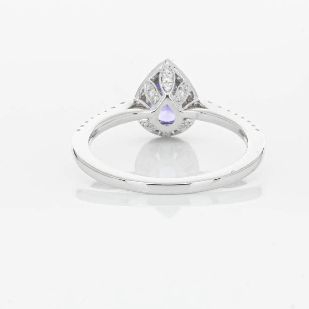 18ct White Gold .92ct Tanzanite & Diamond Mini Sierra Ring
