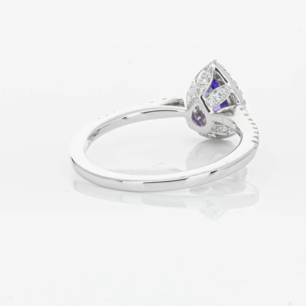 18ct White Gold .92ct Tanzanite & Diamond Mini Sierra Ring