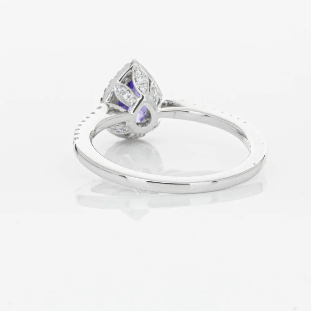 18ct White Gold .92ct Tanzanite & Diamond Mini Sierra Ring