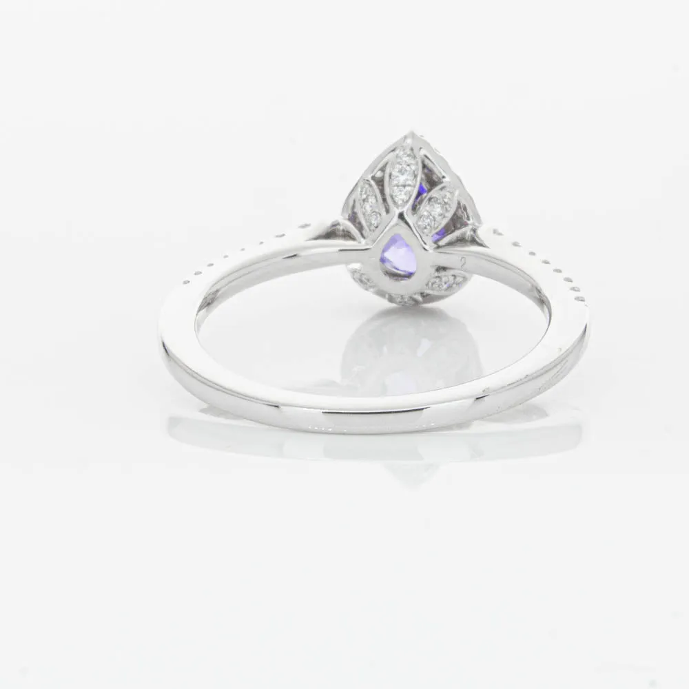 18ct White Gold .92ct Tanzanite & Diamond Mini Sierra Ring