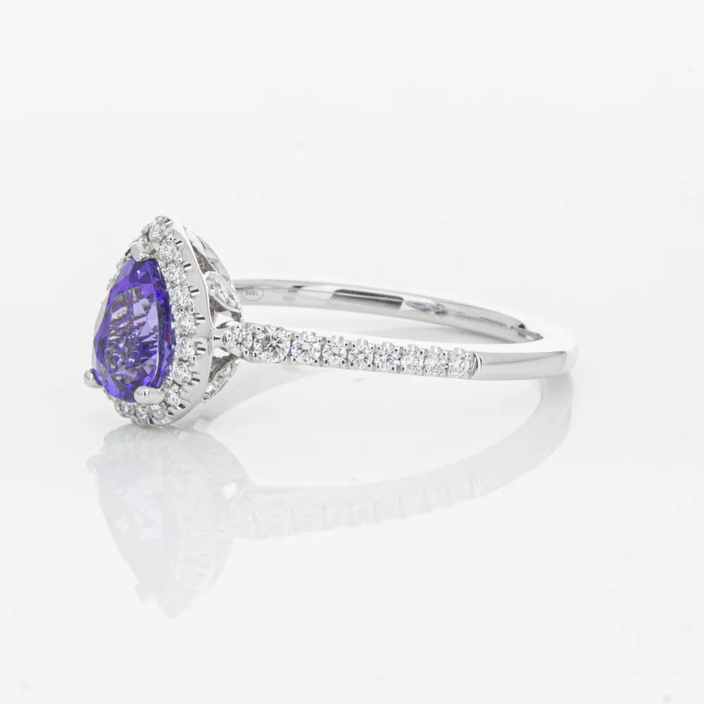 18ct White Gold .92ct Tanzanite & Diamond Mini Sierra Ring