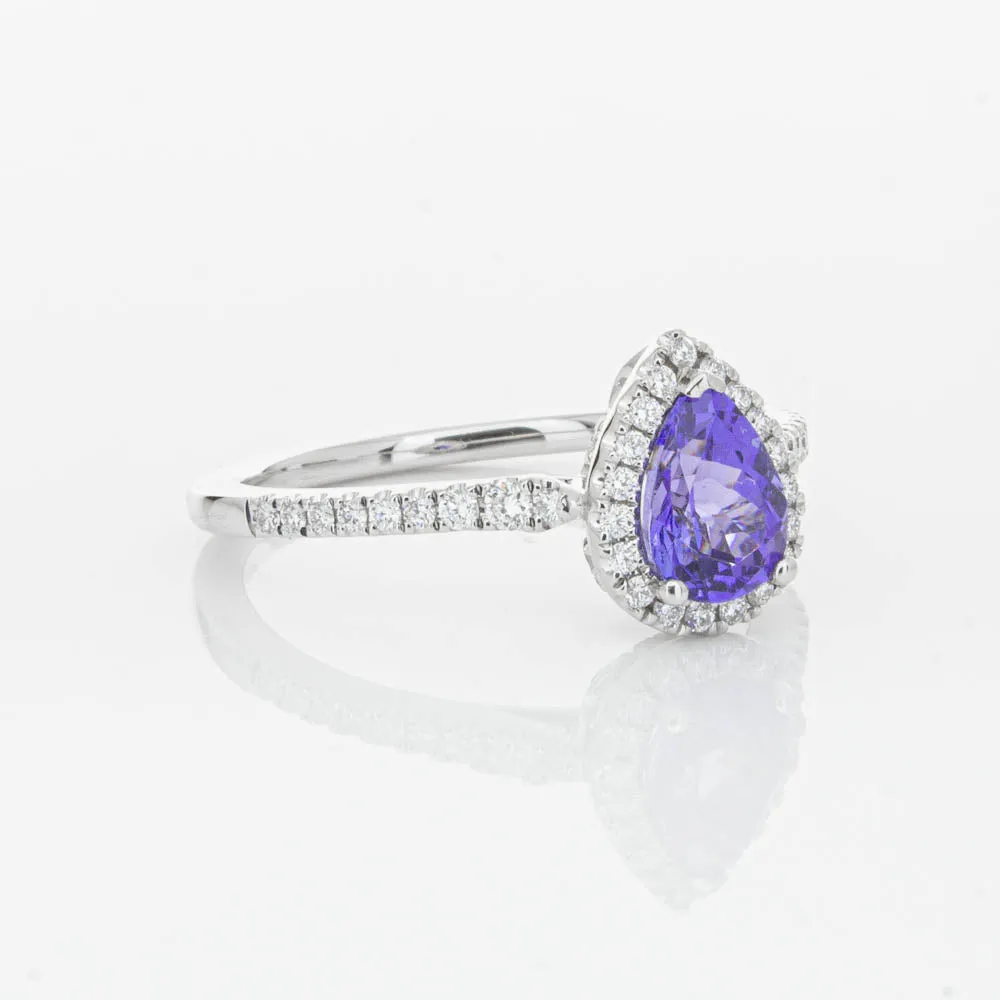 18ct White Gold .92ct Tanzanite & Diamond Mini Sierra Ring