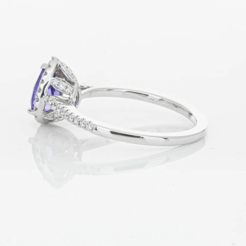 18ct White Gold .92ct Tanzanite & Diamond Mini Sierra Ring