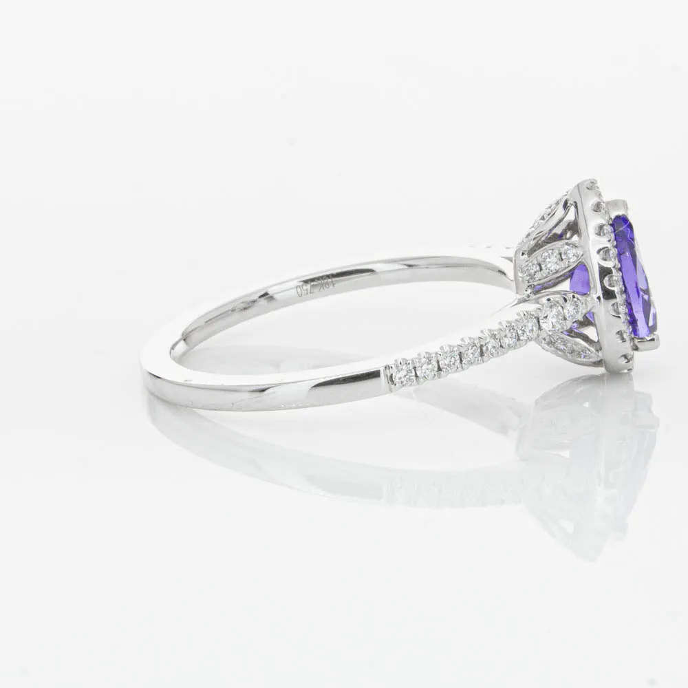 18ct White Gold .92ct Tanzanite & Diamond Mini Sierra Ring