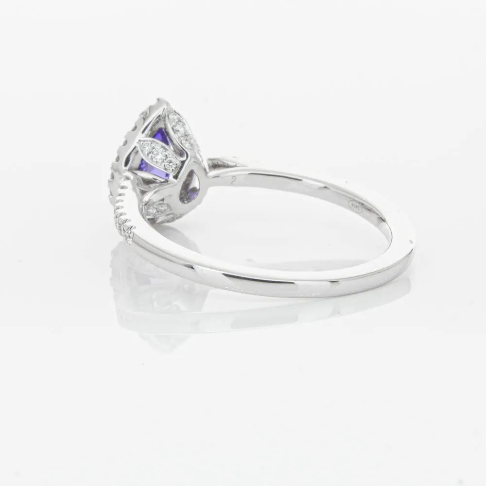 18ct White Gold .92ct Tanzanite & Diamond Mini Sierra Ring