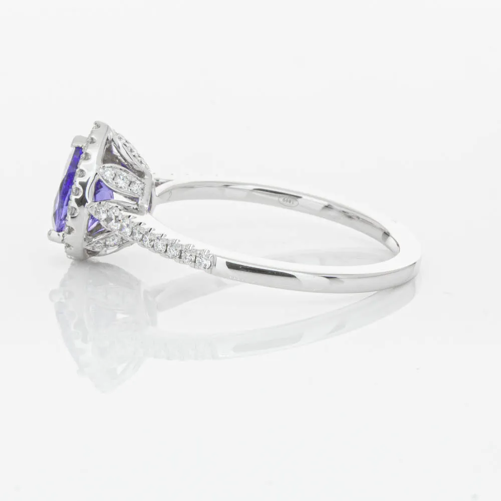 18ct White Gold .92ct Tanzanite & Diamond Mini Sierra Ring