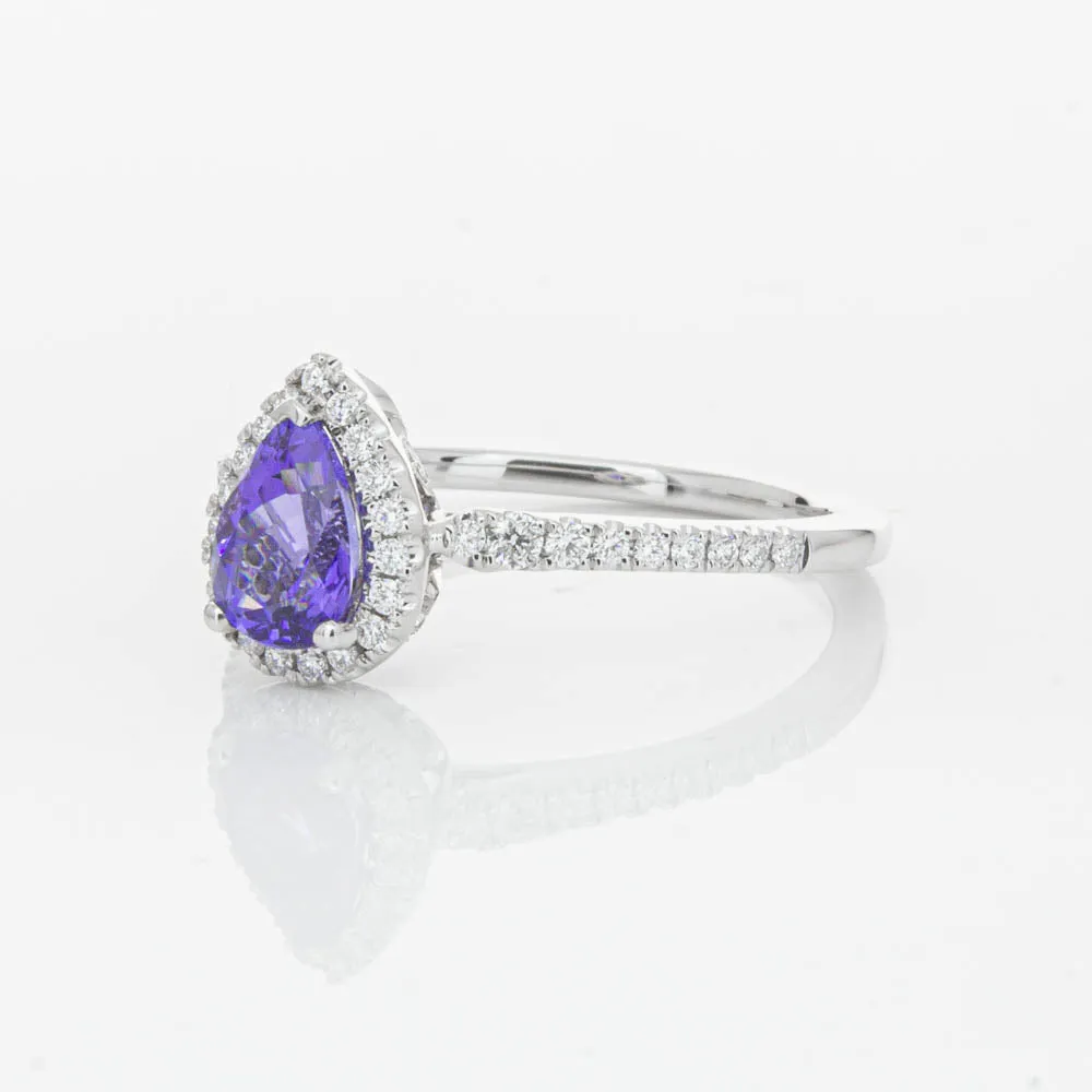 18ct White Gold .92ct Tanzanite & Diamond Mini Sierra Ring