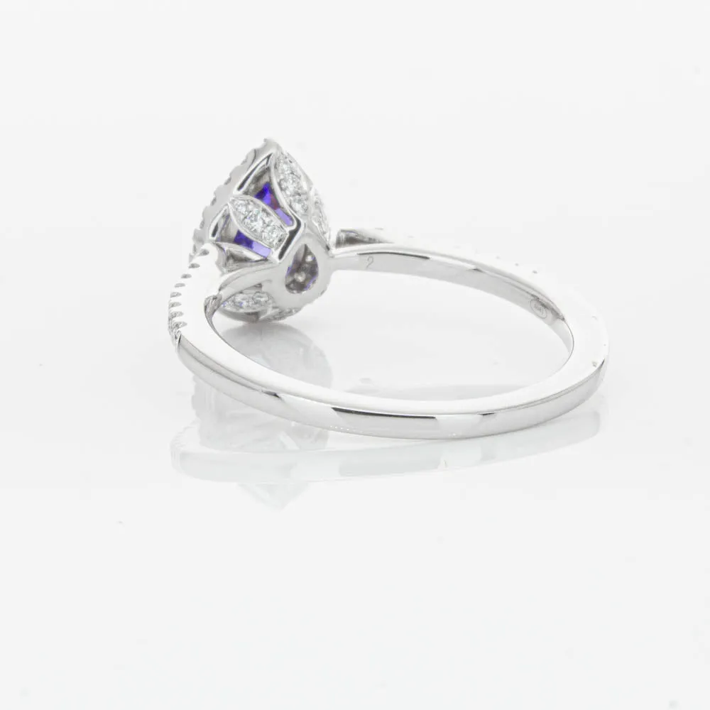 18ct White Gold .92ct Tanzanite & Diamond Mini Sierra Ring