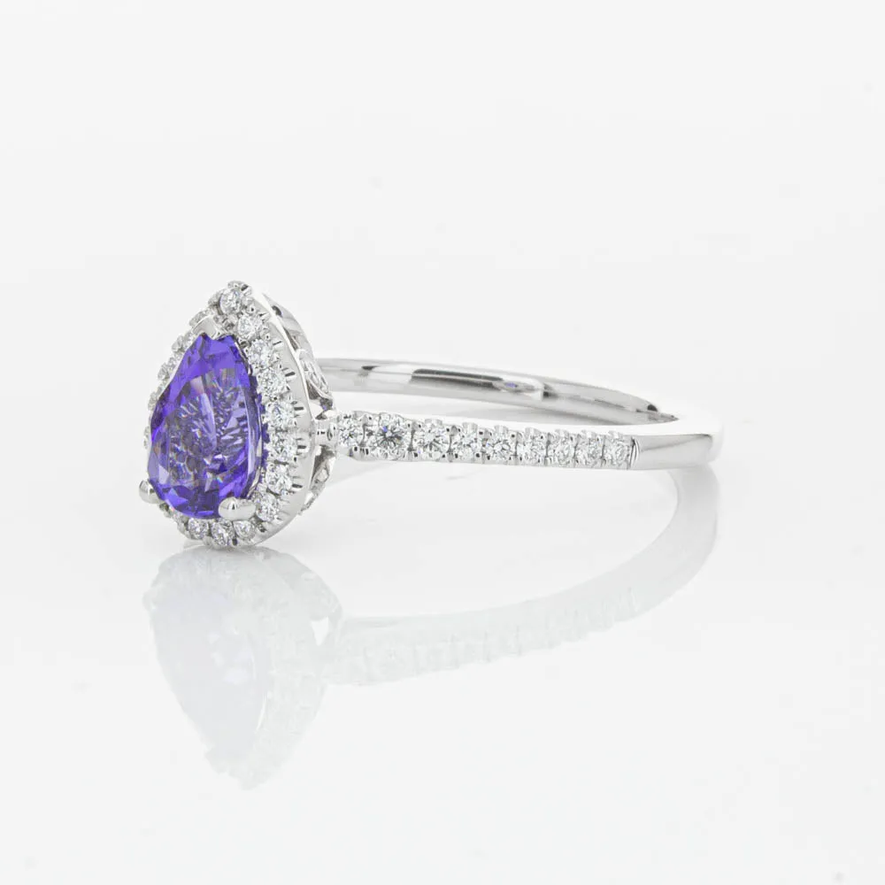 18ct White Gold .92ct Tanzanite & Diamond Mini Sierra Ring