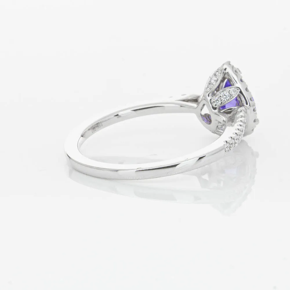18ct White Gold .92ct Tanzanite & Diamond Mini Sierra Ring