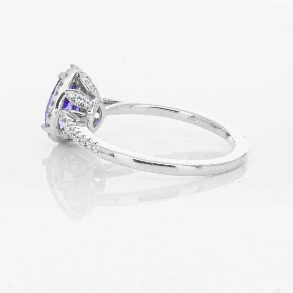 18ct White Gold .92ct Tanzanite & Diamond Mini Sierra Ring