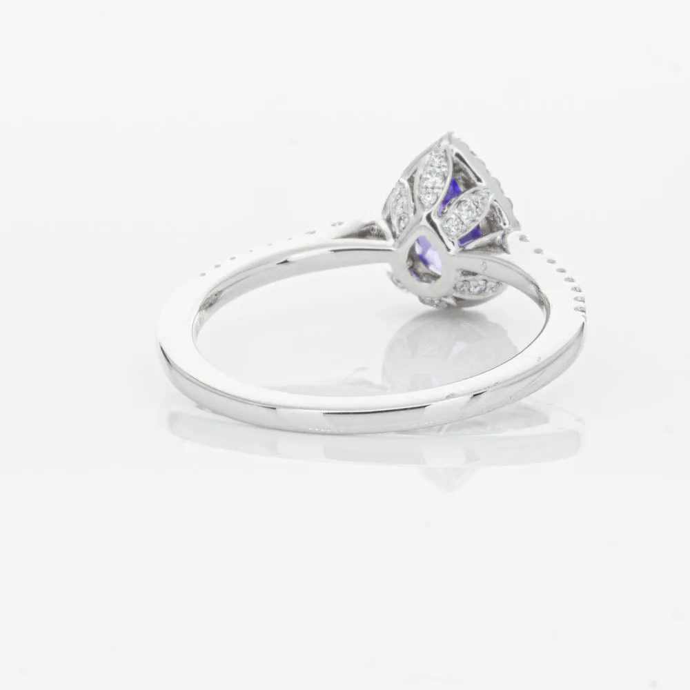 18ct White Gold .92ct Tanzanite & Diamond Mini Sierra Ring