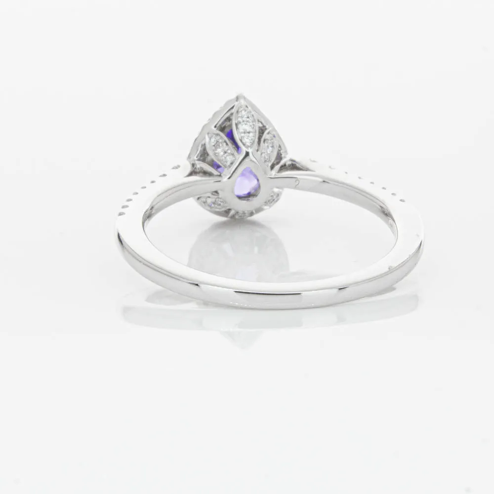 18ct White Gold .92ct Tanzanite & Diamond Mini Sierra Ring