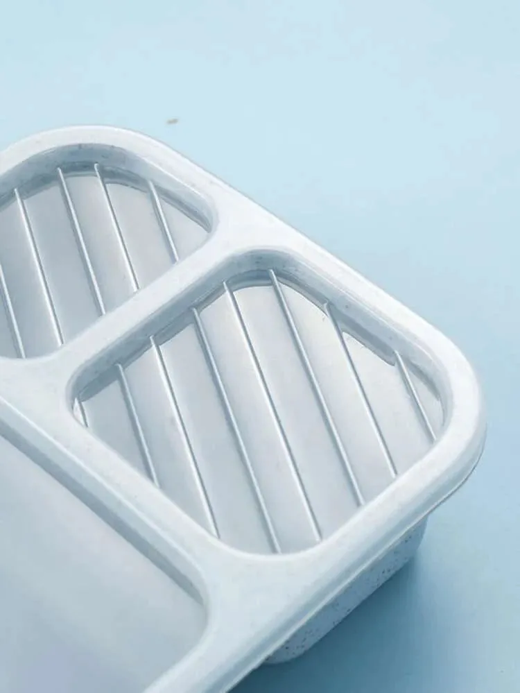 1pc Plastic Lunch Box, Minimalist Clear Lunch Box For Office Work School - Grey S4574595