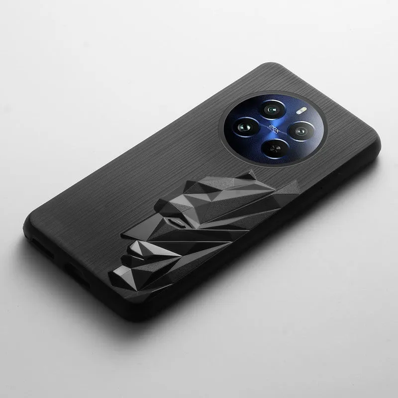 3D Design Soft Silicone Case With Matte Ring Camera Protection Back Cover For Realme 12 Plus 5G