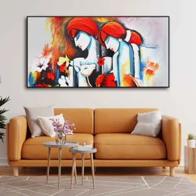 Abstract Art Wall Painting of Radha Krishna Abstract Art Wall Painting of Radha Krishna