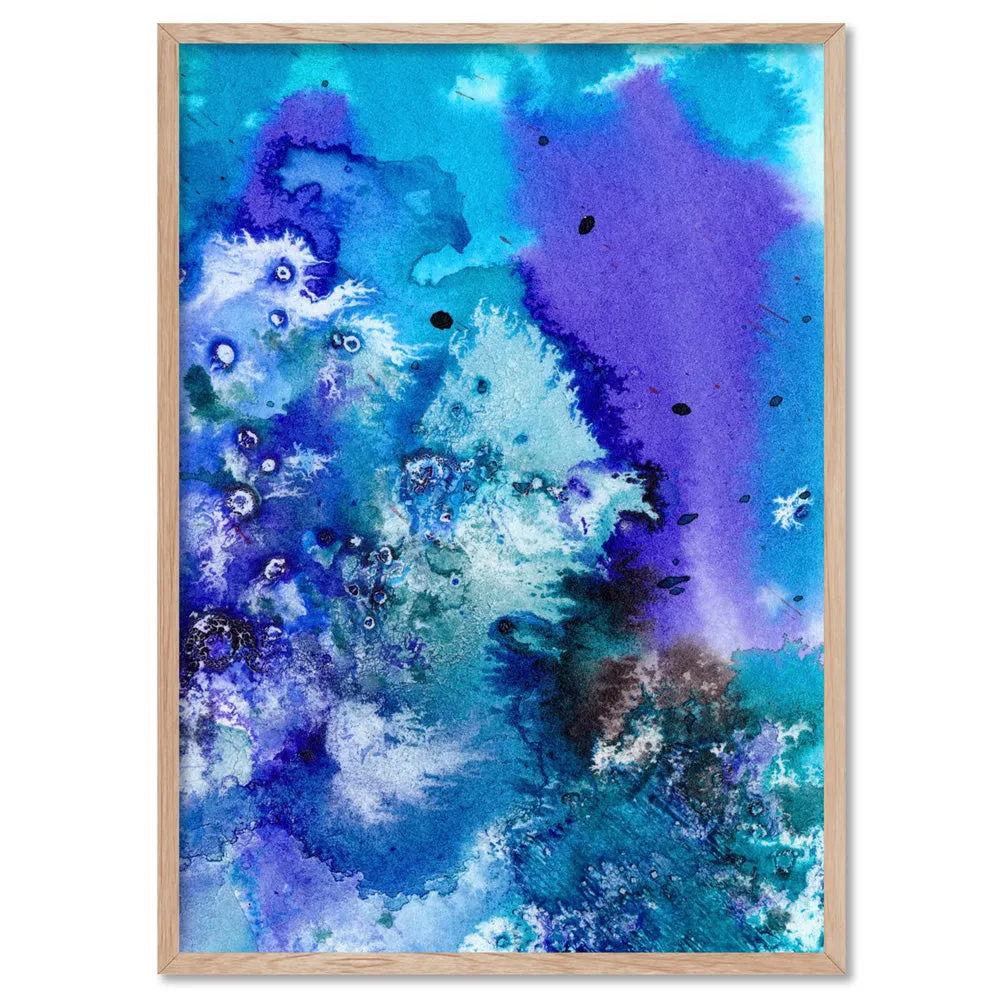 Abstract Watercolour Into the Blue II - Art Print