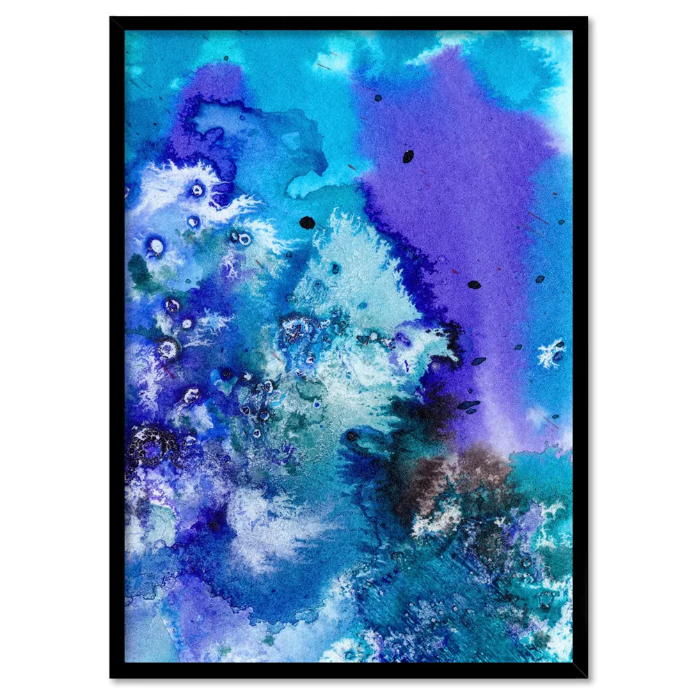Abstract Watercolour Into the Blue II - Art Print